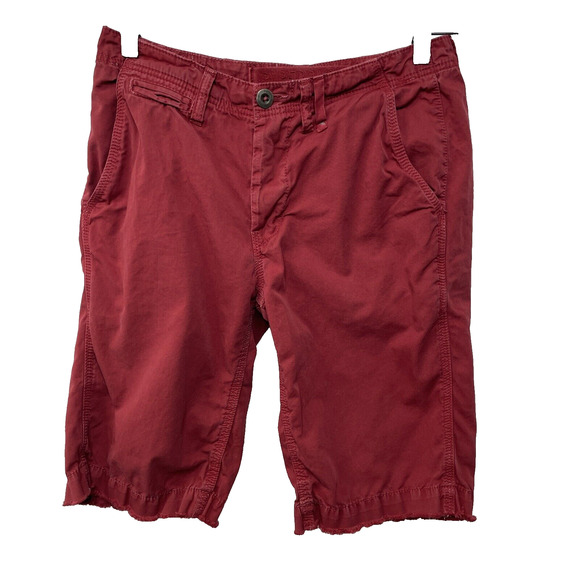 Paperbacks Red Chino Shorts Mens Size 29 Loose Raw Hem Streetwear Preppy Beach - Picture 1 of 13